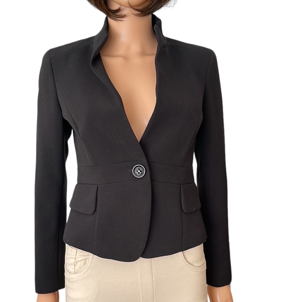 Vintage NWT Talbots Black Cropped Tailored Blazer